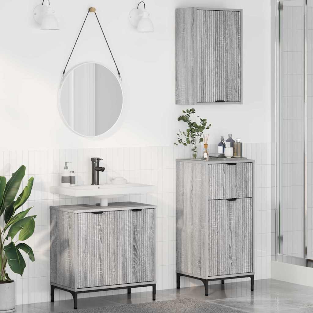 vidaXL Badkamermeubelset 3 pcs Wit 39.5 x 36 x 88 cm Bewerkt hout