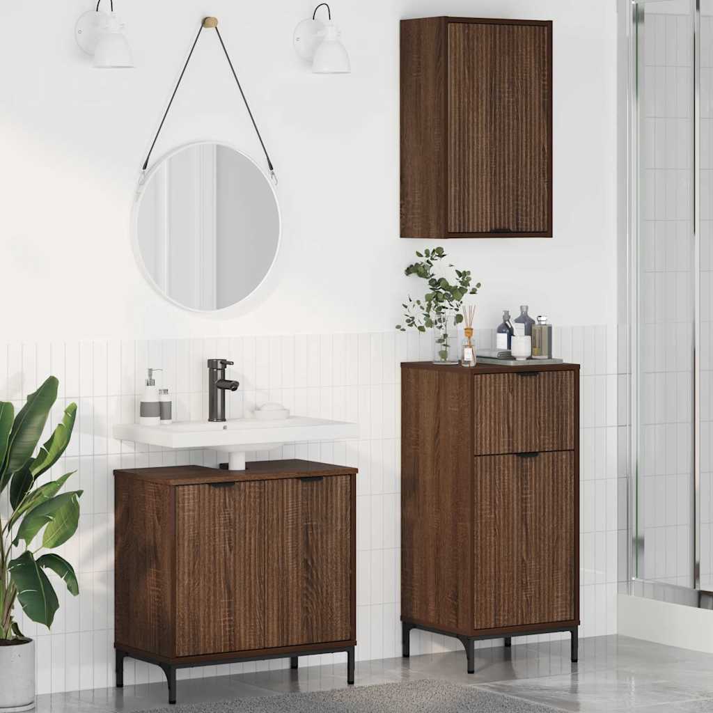 vidaXL Badkamermeubelset 3 pcs Wit 39.5 x 36 x 88 cm Bewerkt hout