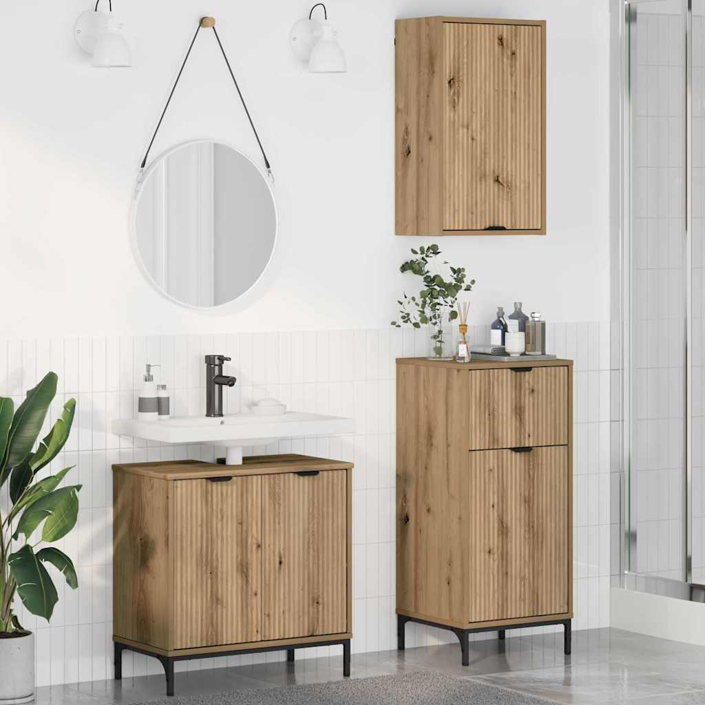 vidaXL Badkamermeubelset 3 pcs Wit 39.5 x 36 x 88 cm Bewerkt hout
