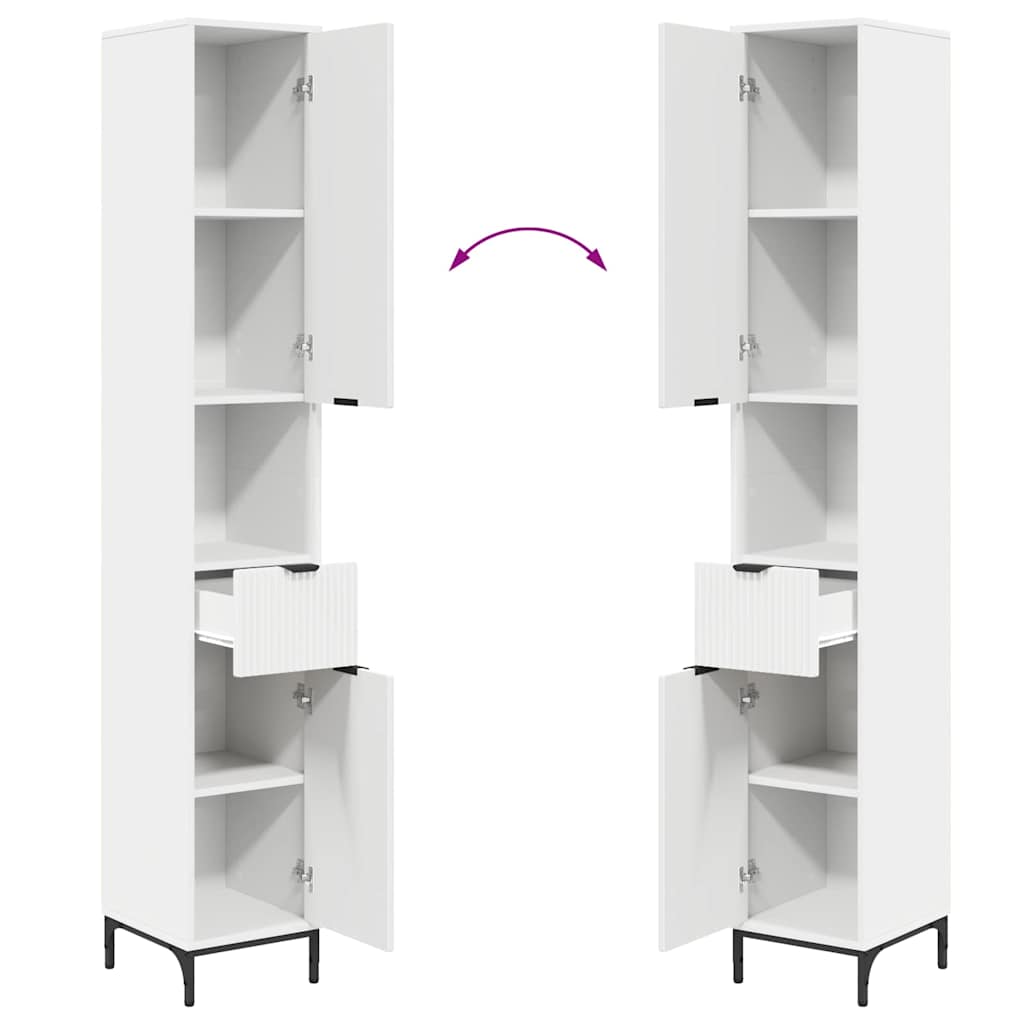 vidaXL Badkamermeubelset met lade Wit Engineered hout, Metaal