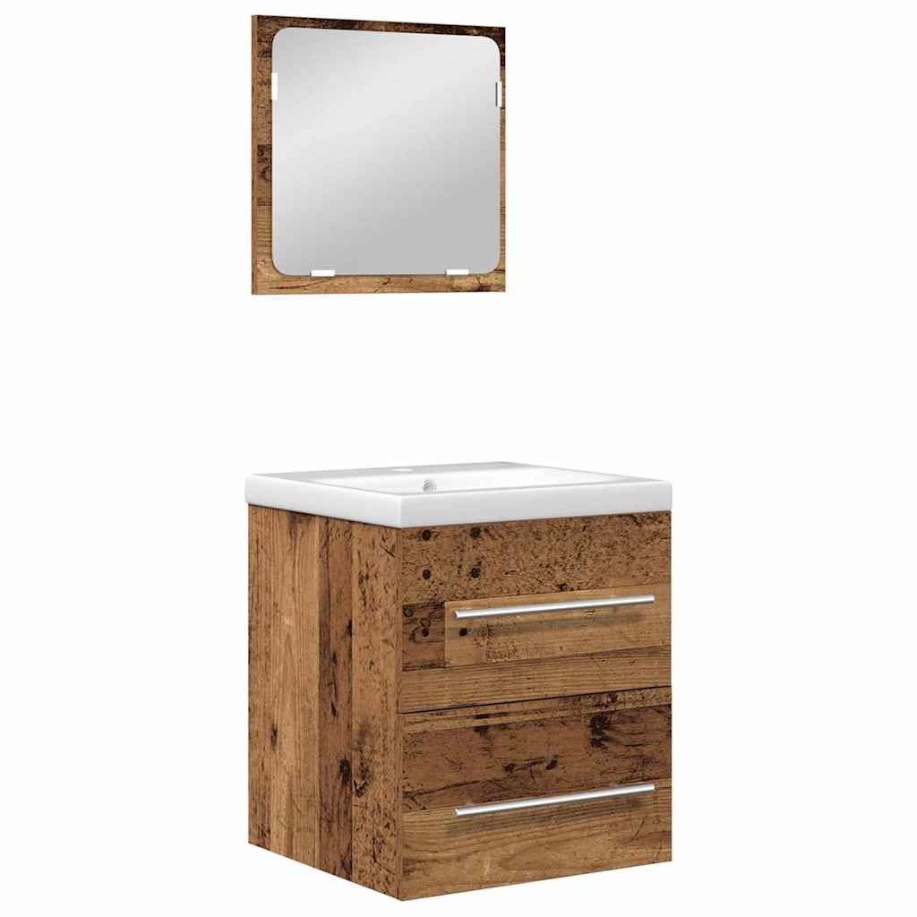 vidaXL Wastafelkast met ingebouwde wasbak bewerkt hout wit