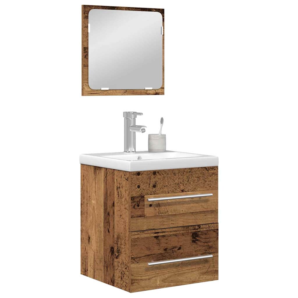 vidaXL Wastafelkast met ingebouwde wasbak bewerkt hout wit