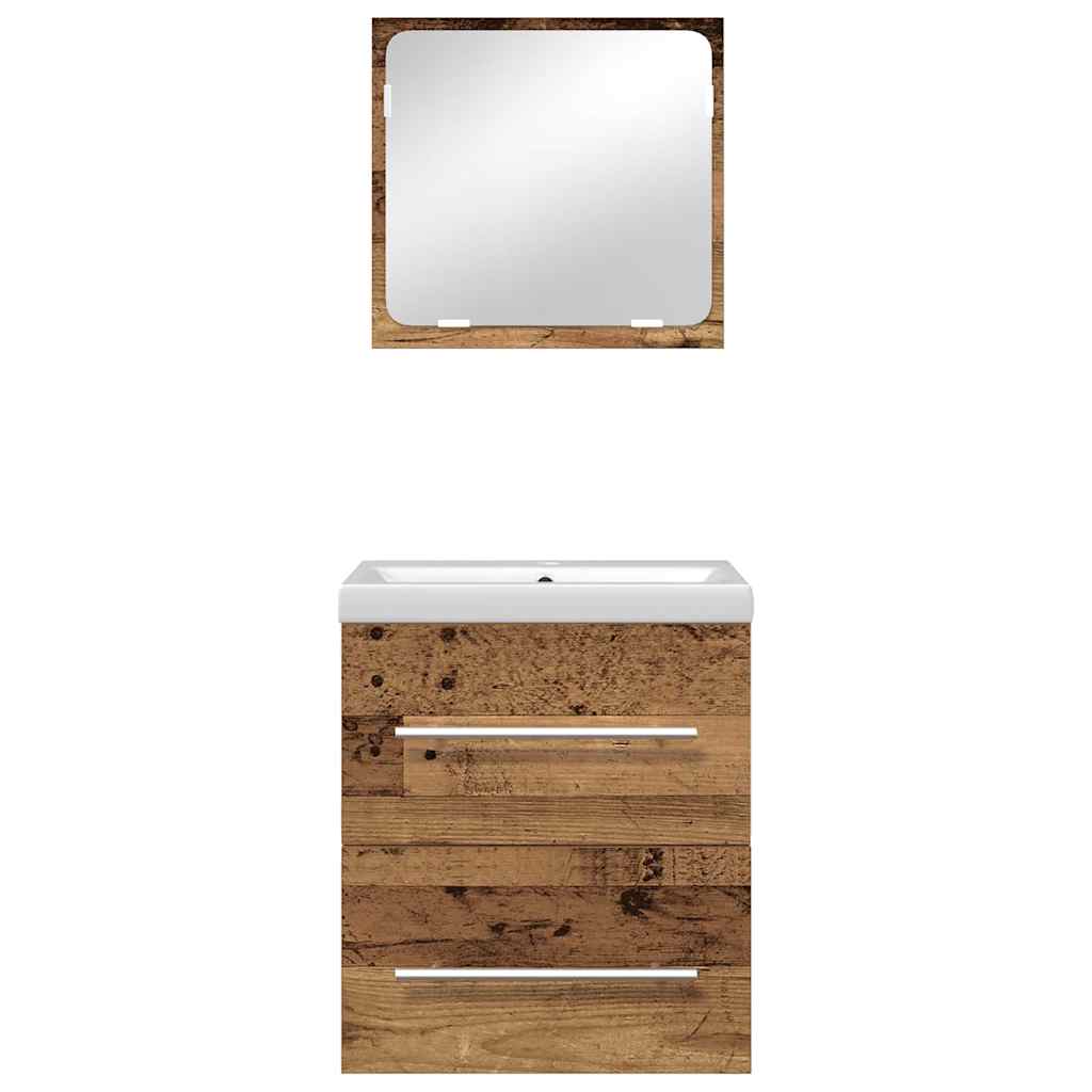 vidaXL Wastafelkast met ingebouwde wasbak bewerkt hout wit