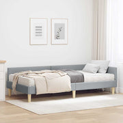 vidaXL Hoekbedframe met Matras Anders 2 pcs Lichtgrijs Stof