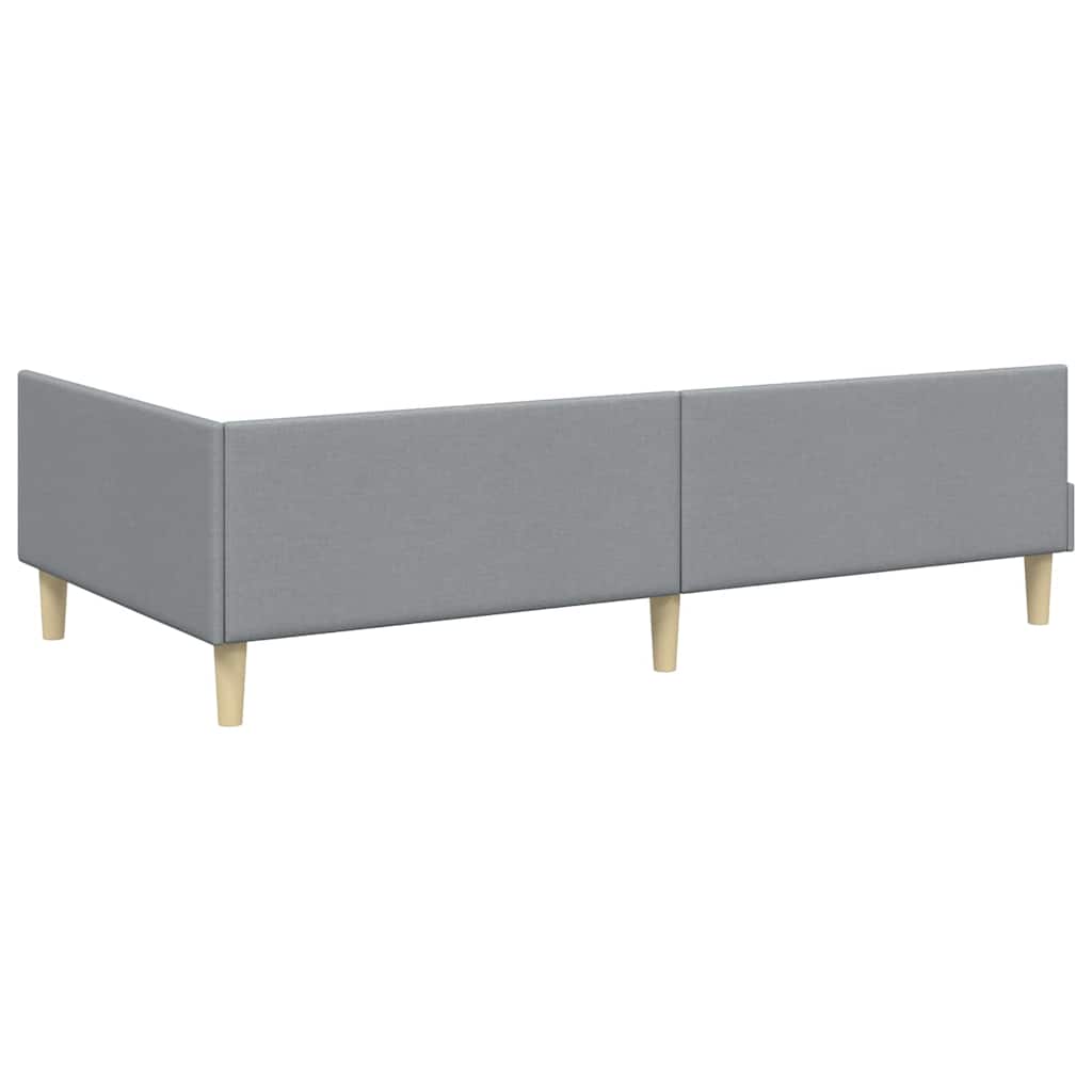 vidaXL Hoekbedframe met Matras Anders 2 pcs Lichtgrijs Stof