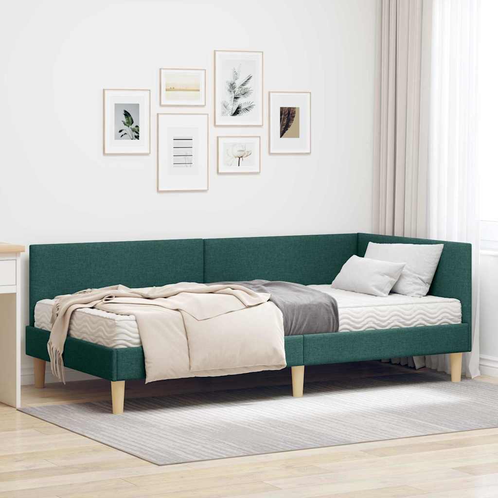 vidaXL Hoekbedframe met Matras Anders 2 pcs Lichtgrijs Stof