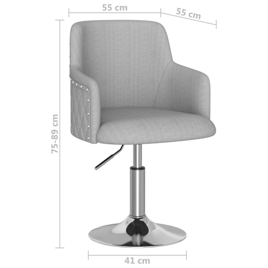 vidaXL Barkruk stof lichtgrijs
