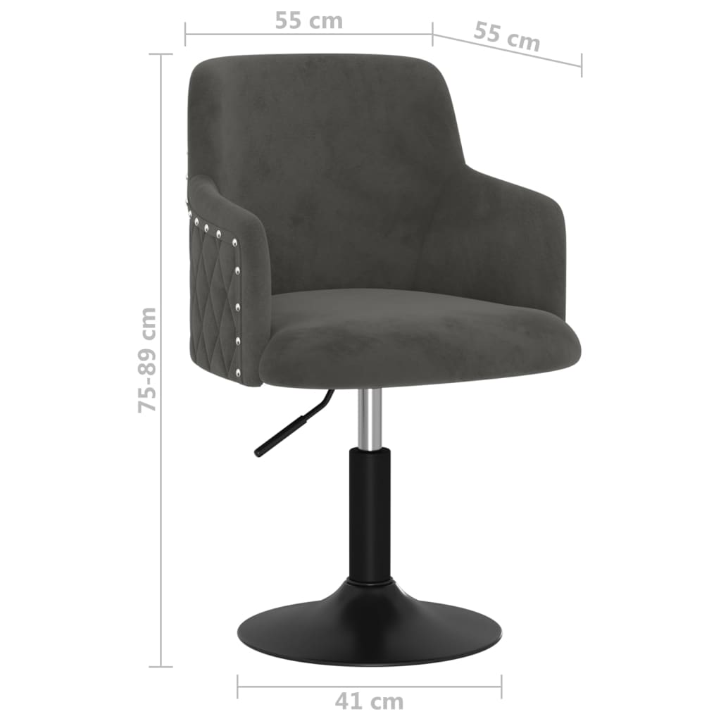 vidaXL Barkruk fluweel donkergrijs