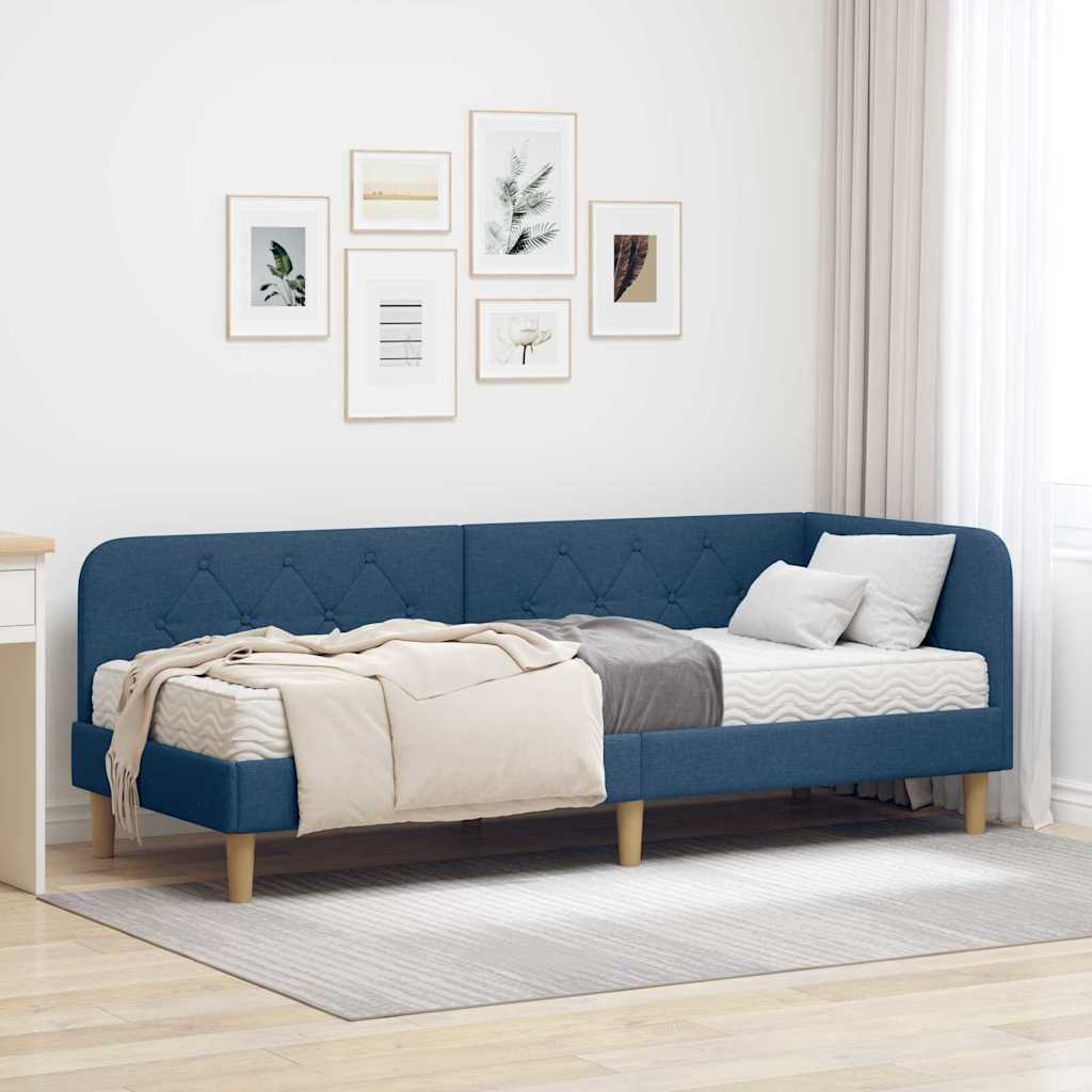 vidaXL Hoekbedframe met matras Lichtgrijs 80 x 200 cm Stof