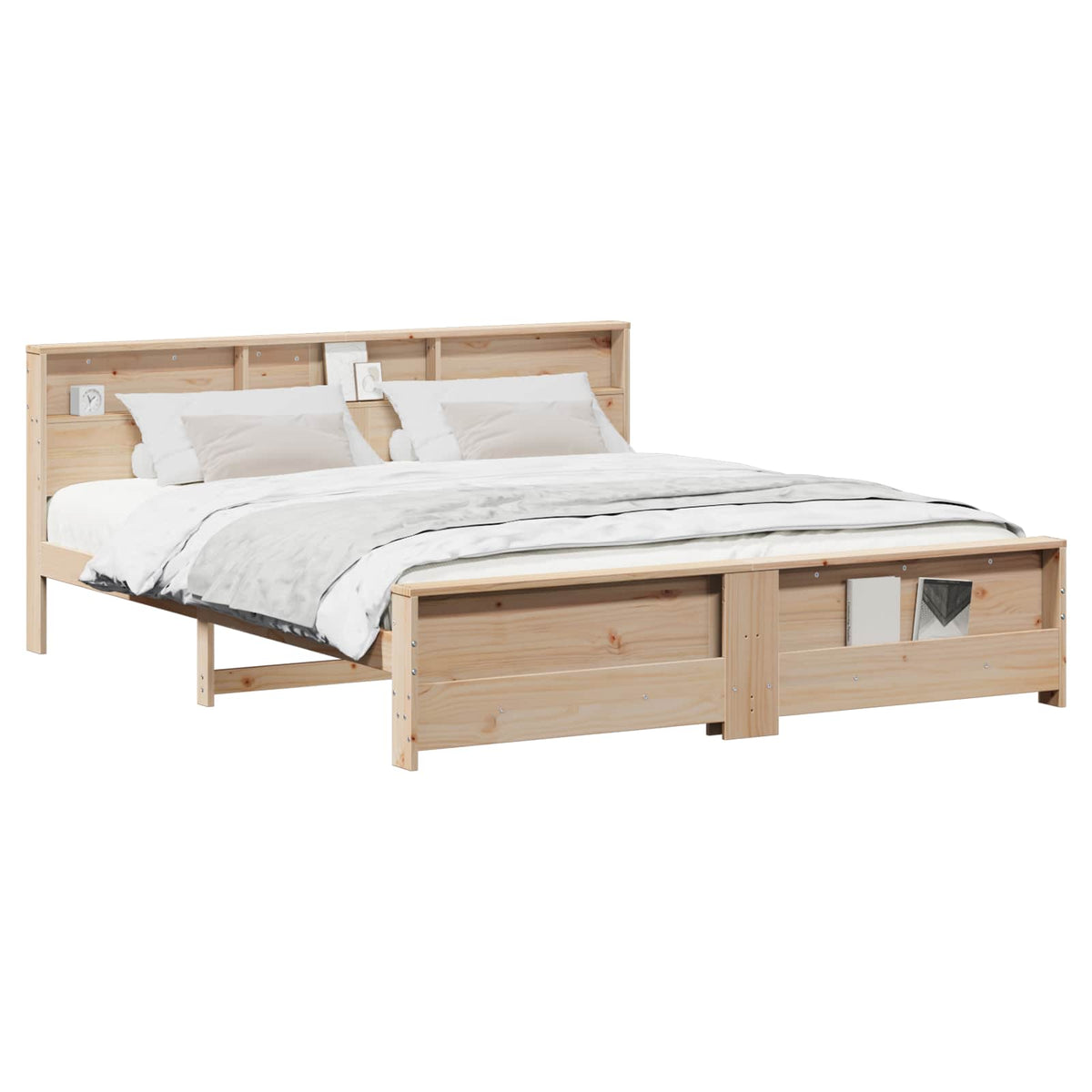 vidaXL Bedframe met hoofdeinde Wit 120 x 200 cm Massief grenenhout