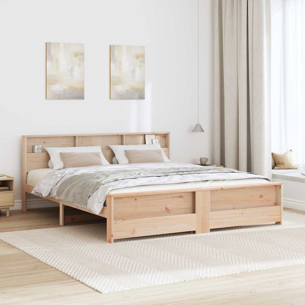 vidaXL Bedframe met hoofdeinde Wit 120 x 200 cm Massief grenenhout