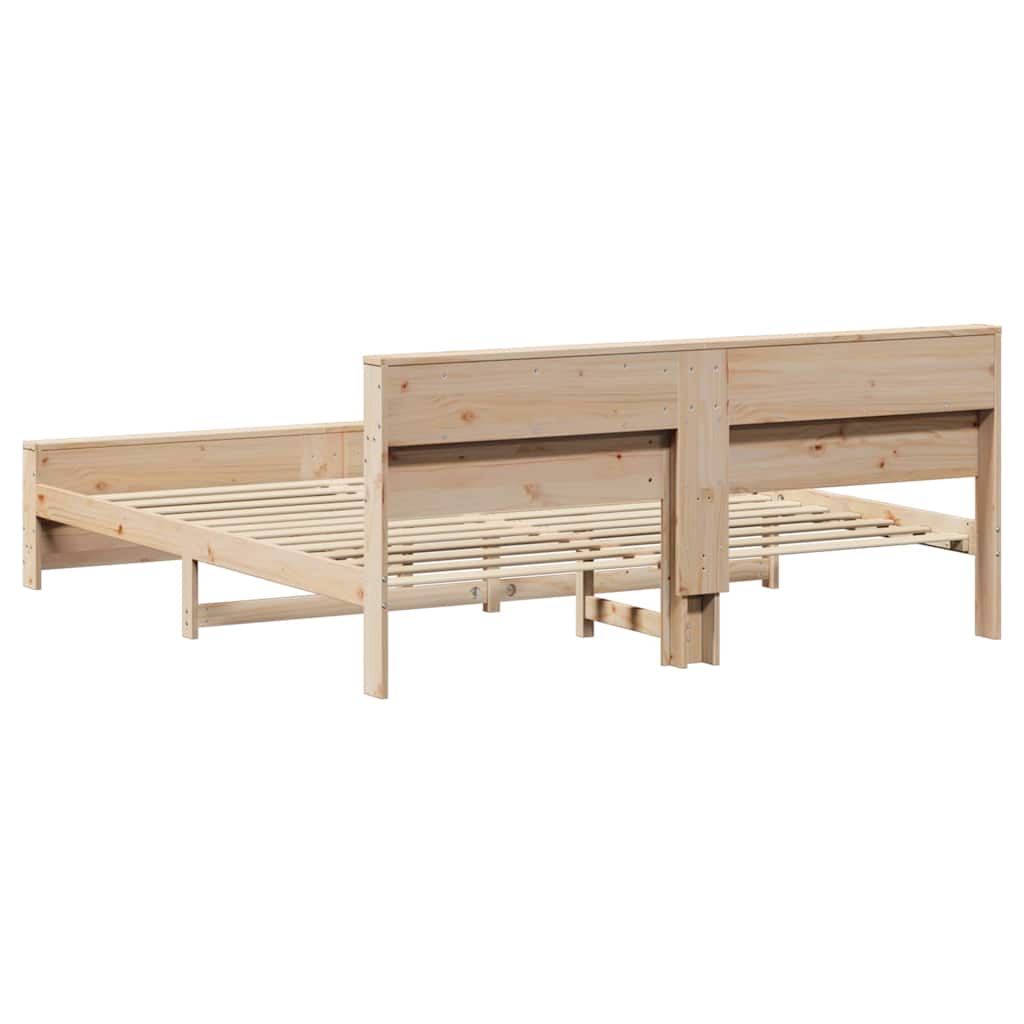 vidaXL Bedframe met hoofdeinde Wit 120 x 200 cm Massief grenenhout