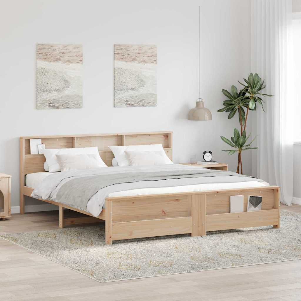 vidaXL Bedframe met hoofdeinde Wit 120 x 200 cm Massief grenenhout