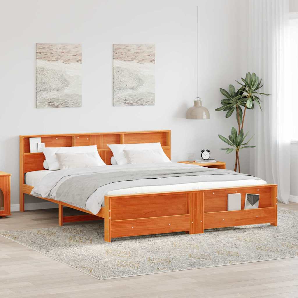 vidaXL Bedframe met hoofdeinde Wit 120 x 200 cm Massief grenenhout