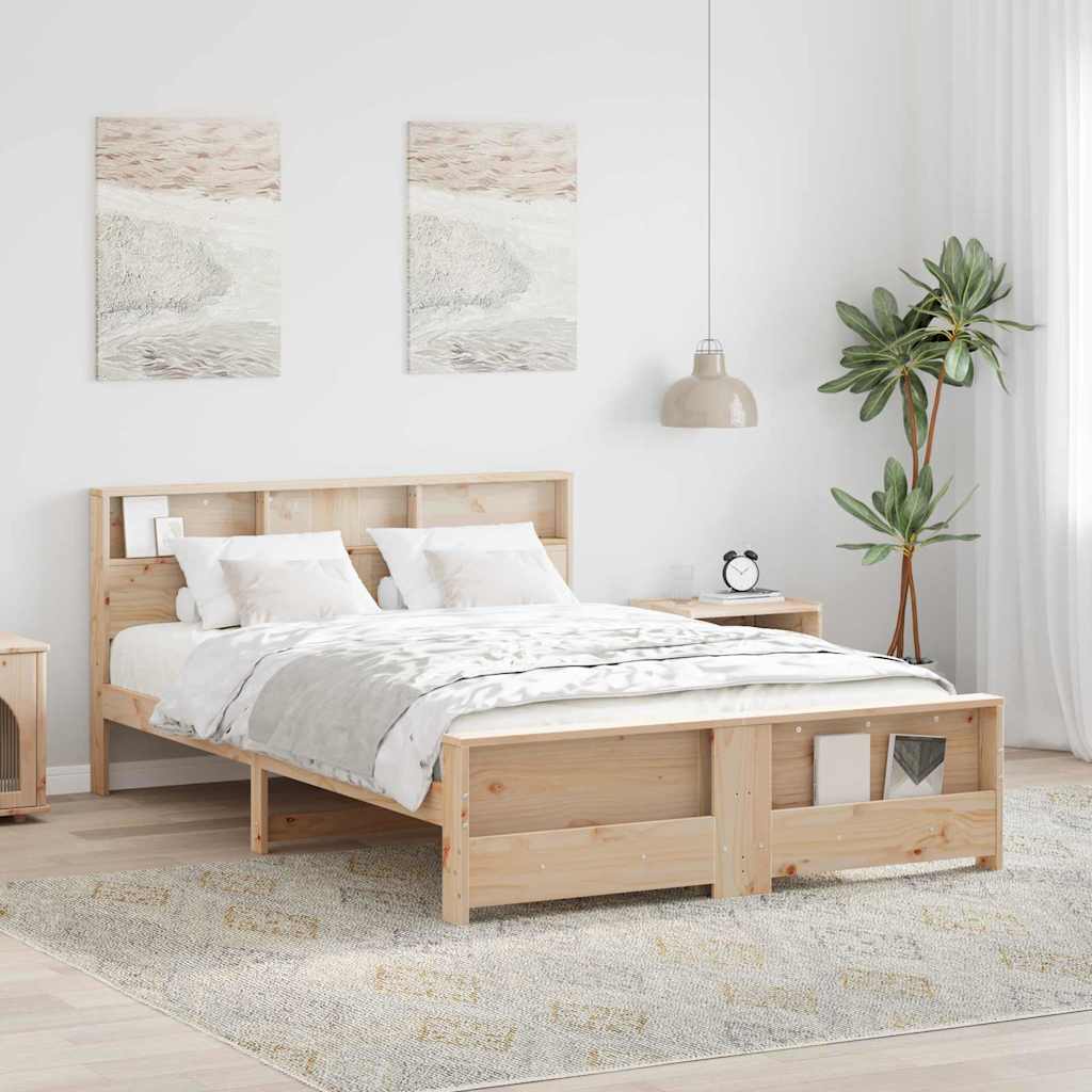 vidaXL Bedframe met hoofdeinde Wit 120 x 200 cm Massief grenenhout
