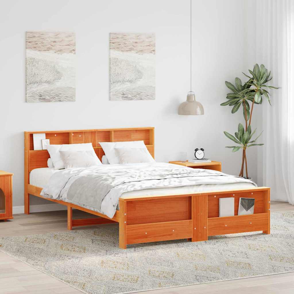 vidaXL Bedframe met hoofdeinde Wit 120 x 200 cm Massief grenenhout