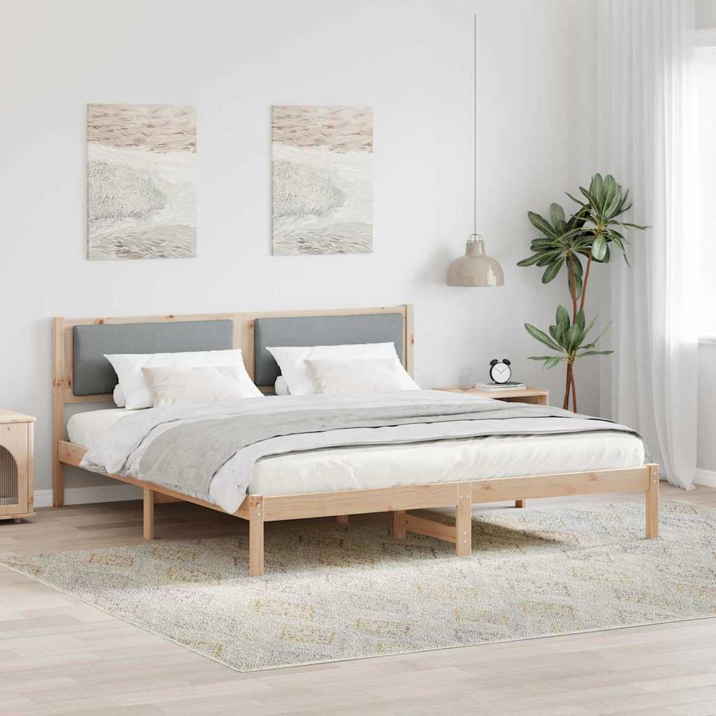 vidaXL Bedframe Lichtgrijs 200 x 200 cm Massief grenenhout