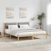 vidaXL Bedframe Lichtgrijs 200 x 200 cm Massief grenenhout