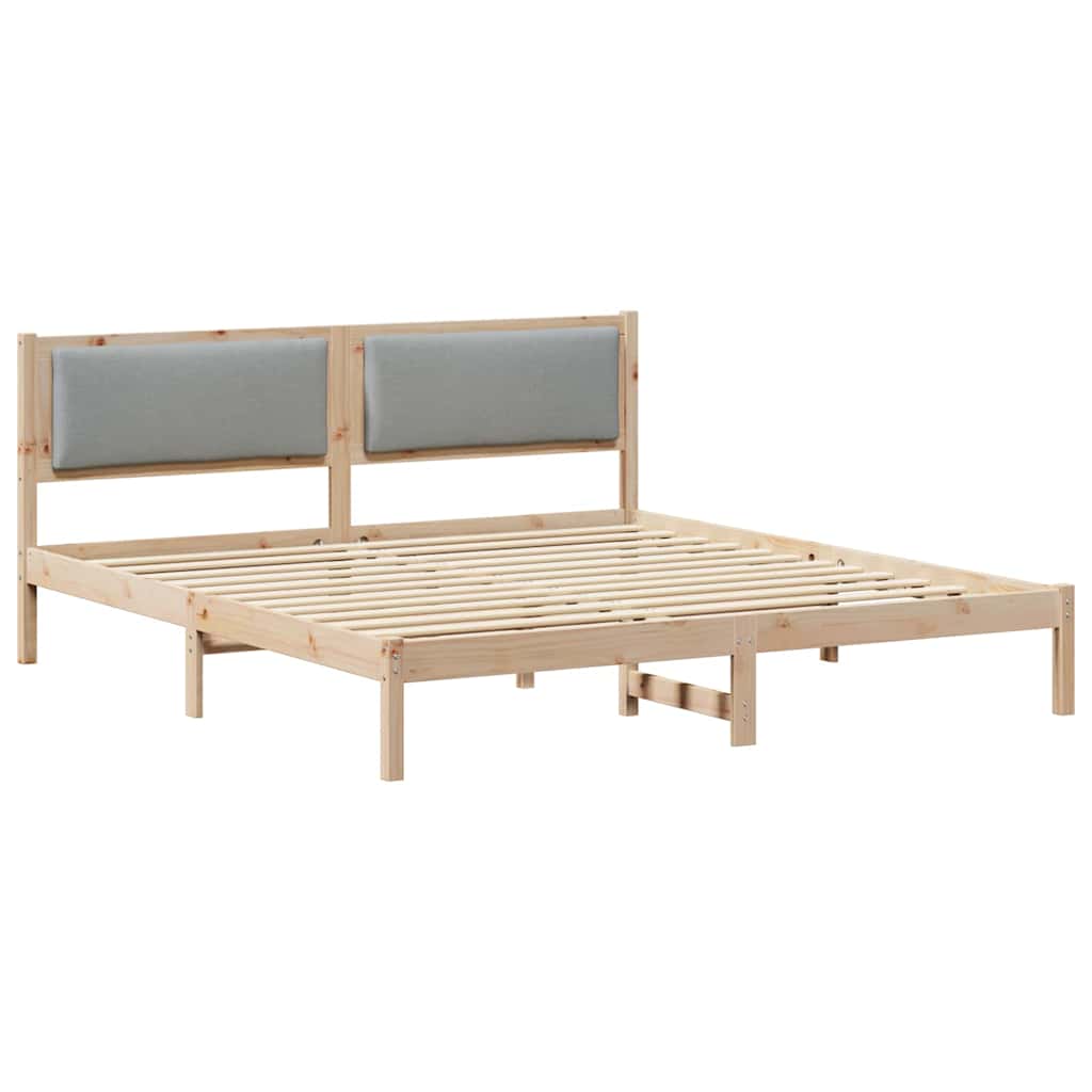 vidaXL Bedframe Lichtgrijs 200 x 200 cm Massief grenenhout