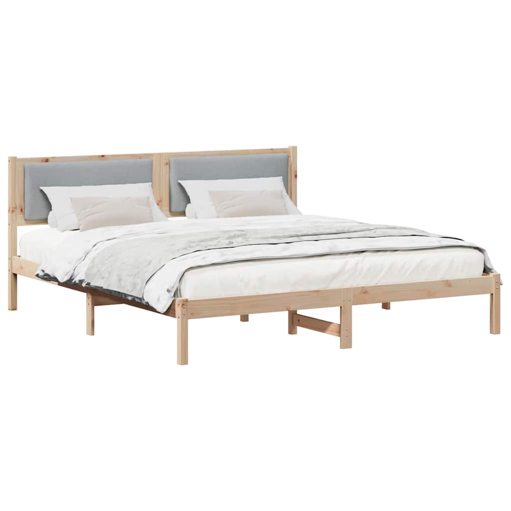 vidaXL Bedframe Lichtgrijs 200 x 200 cm Massief grenenhout