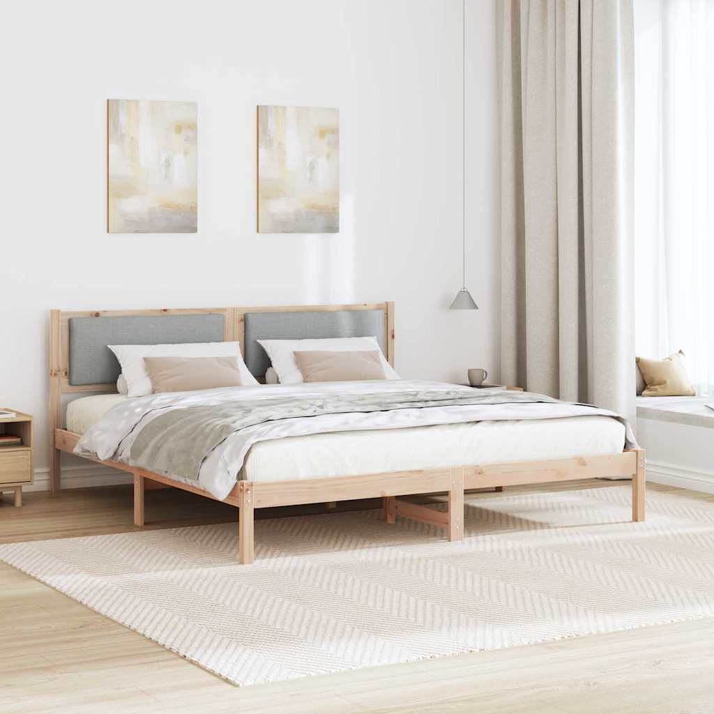 vidaXL Bedframe Lichtgrijs 200 x 200 cm Massief grenenhout