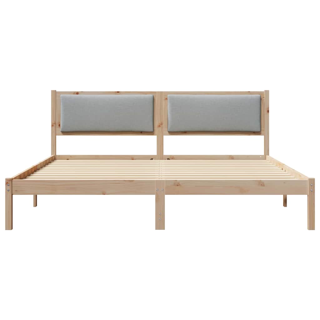 vidaXL Bedframe Lichtgrijs 200 x 200 cm Massief grenenhout