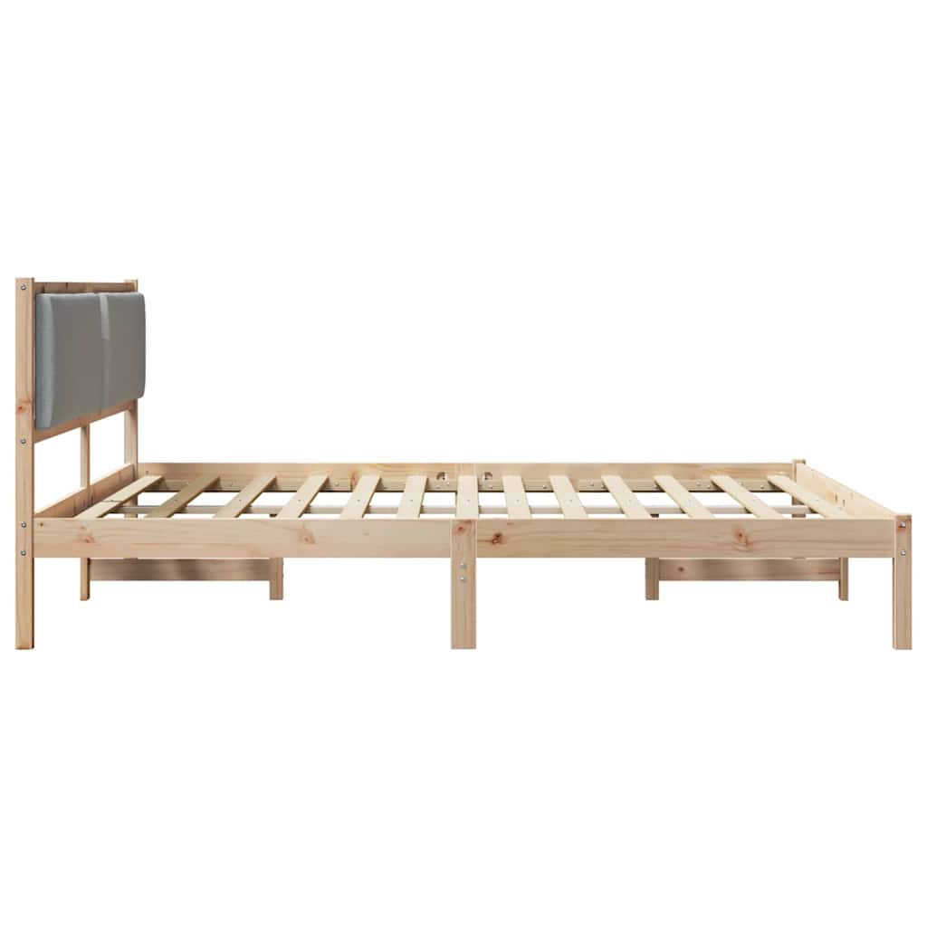 vidaXL Bedframe Lichtgrijs 200 x 200 cm Massief grenenhout