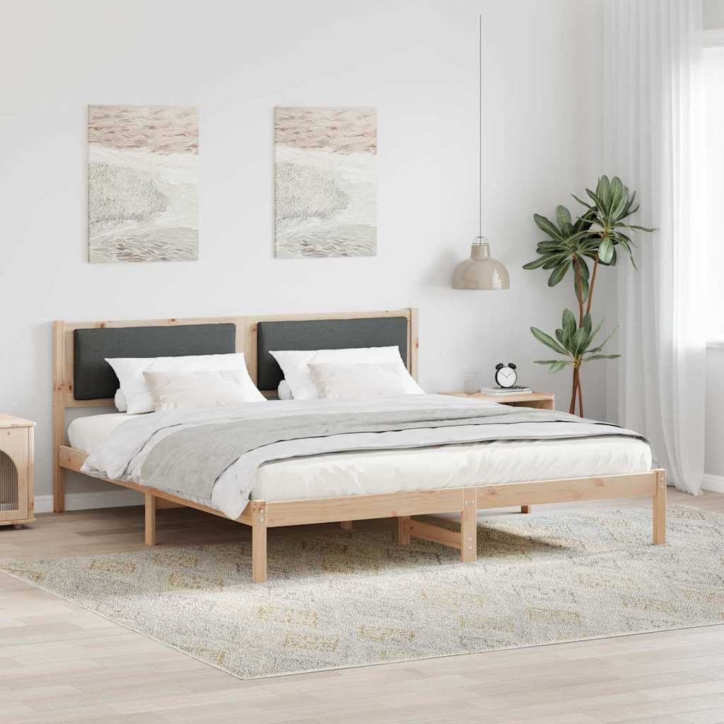 vidaXL Bedframe Lichtgrijs 200 x 200 cm Massief grenenhout