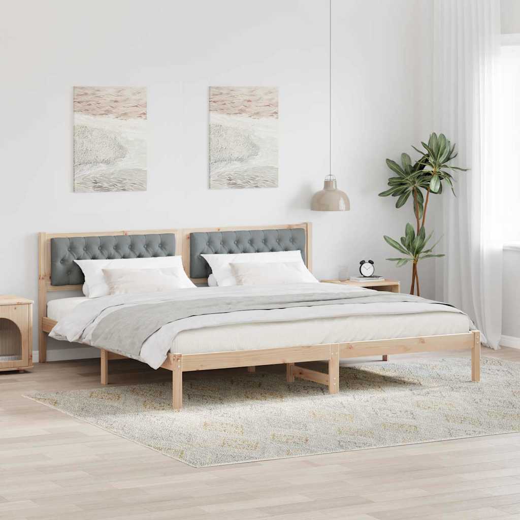 vidaXL Bedframe met hoofdeinde Lichtgrijs 75 x 190 cm Stof
