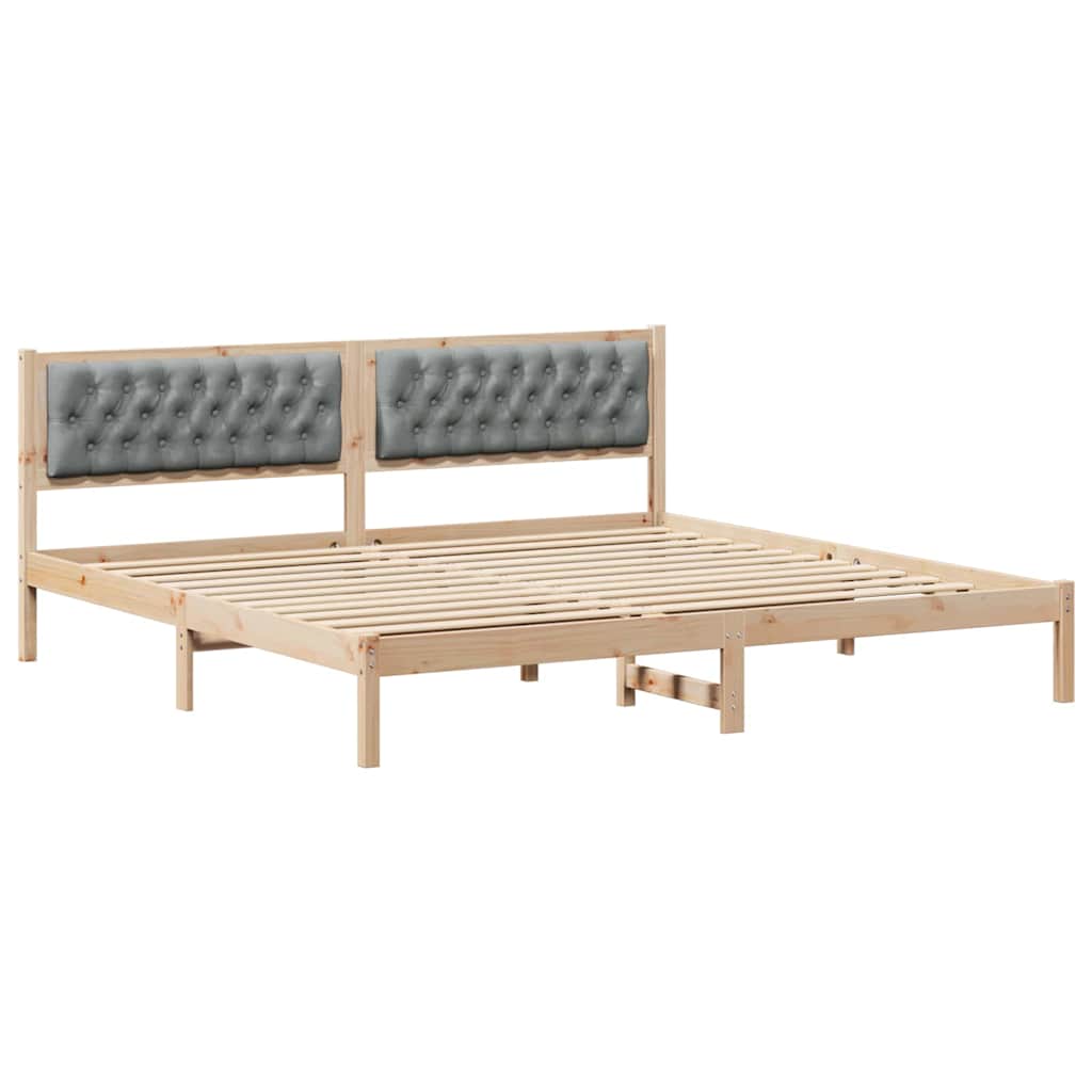 vidaXL Bedframe met hoofdeinde Lichtgrijs 75 x 190 cm Stof