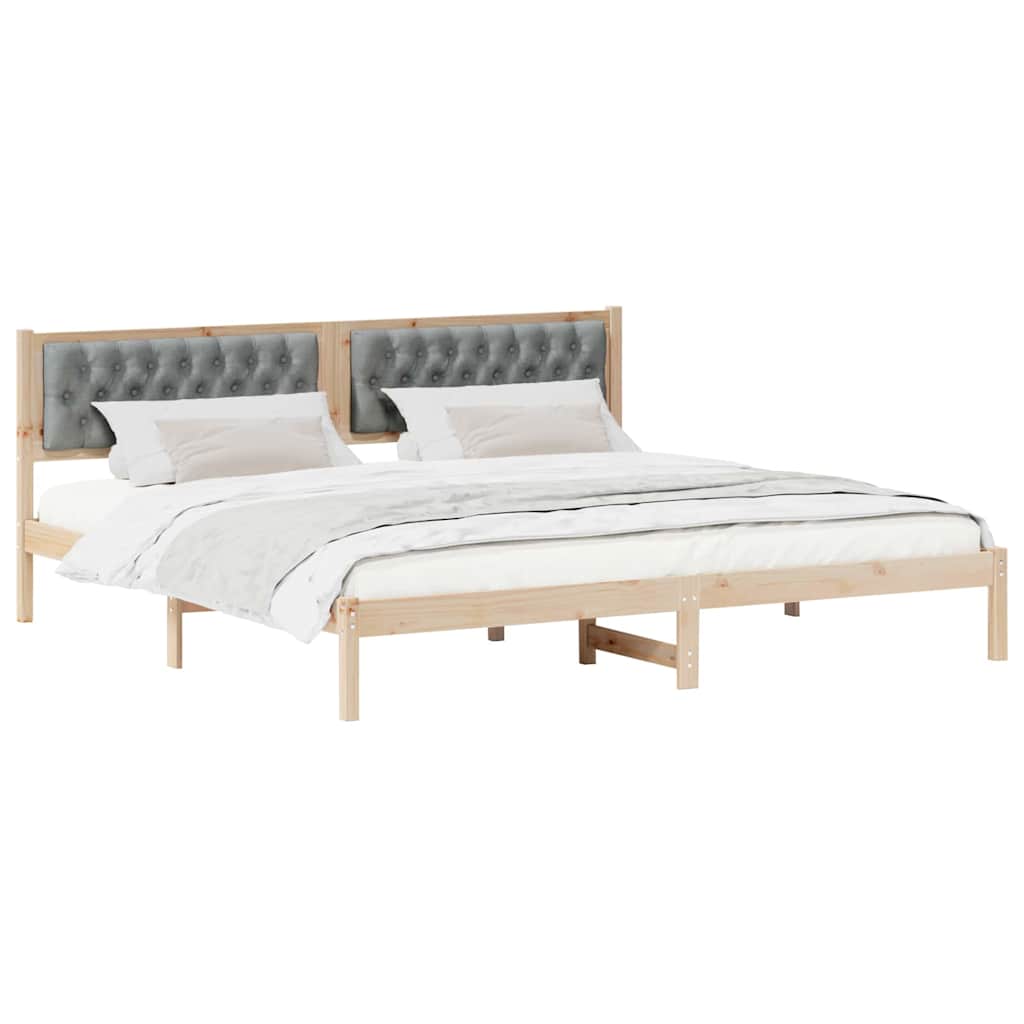 vidaXL Bedframe met hoofdeinde Lichtgrijs 75 x 190 cm Stof