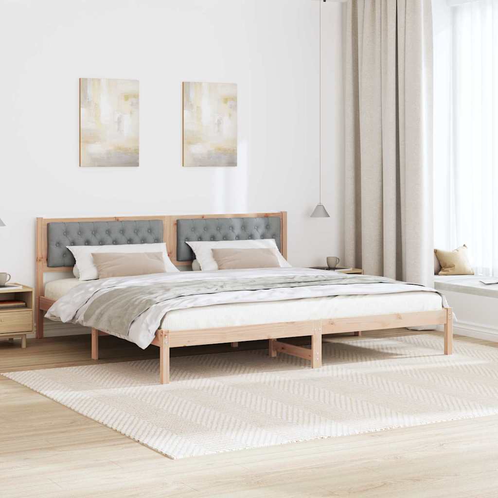 vidaXL Bedframe met hoofdeinde Lichtgrijs 75 x 190 cm Stof