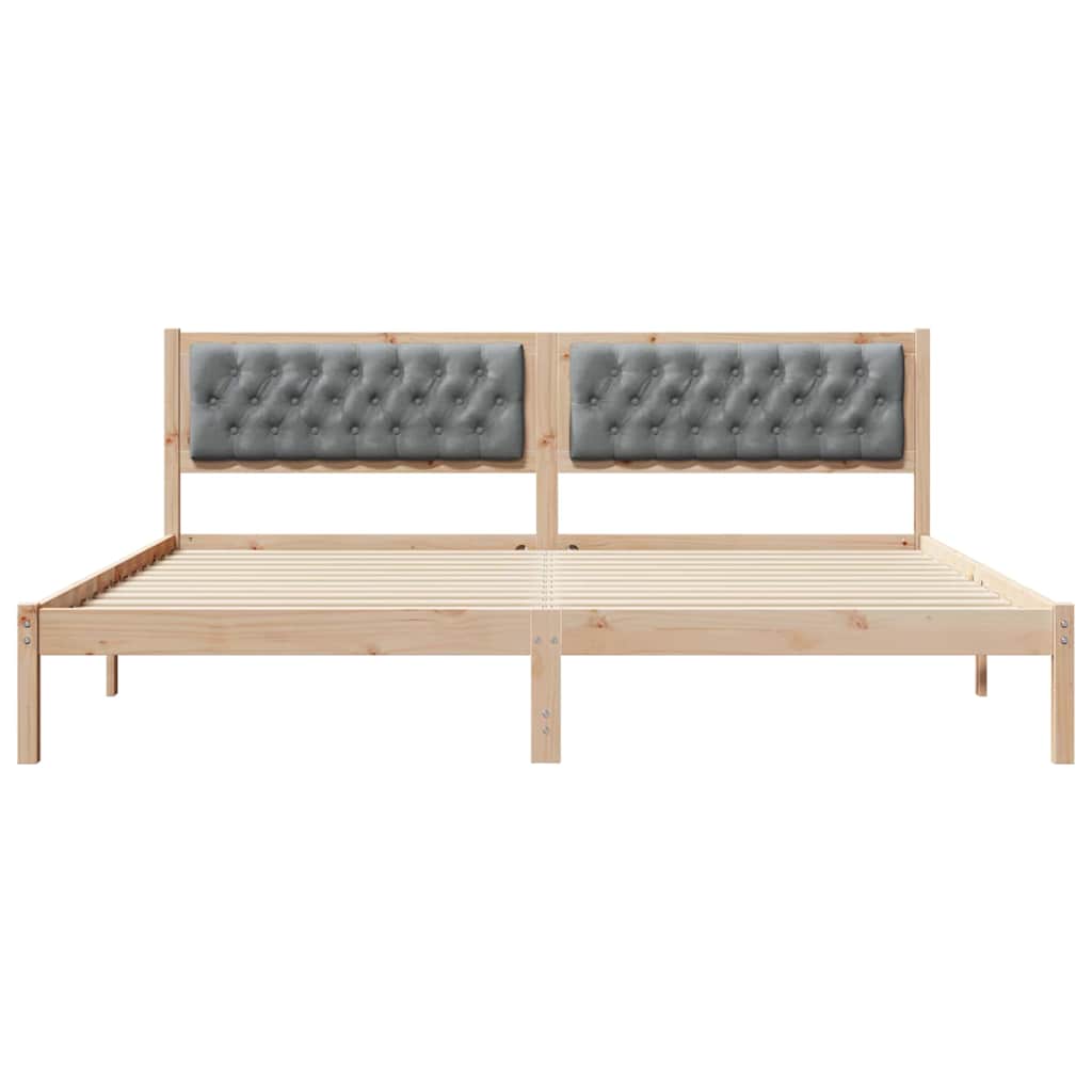 vidaXL Bedframe met hoofdeinde Lichtgrijs 75 x 190 cm Stof