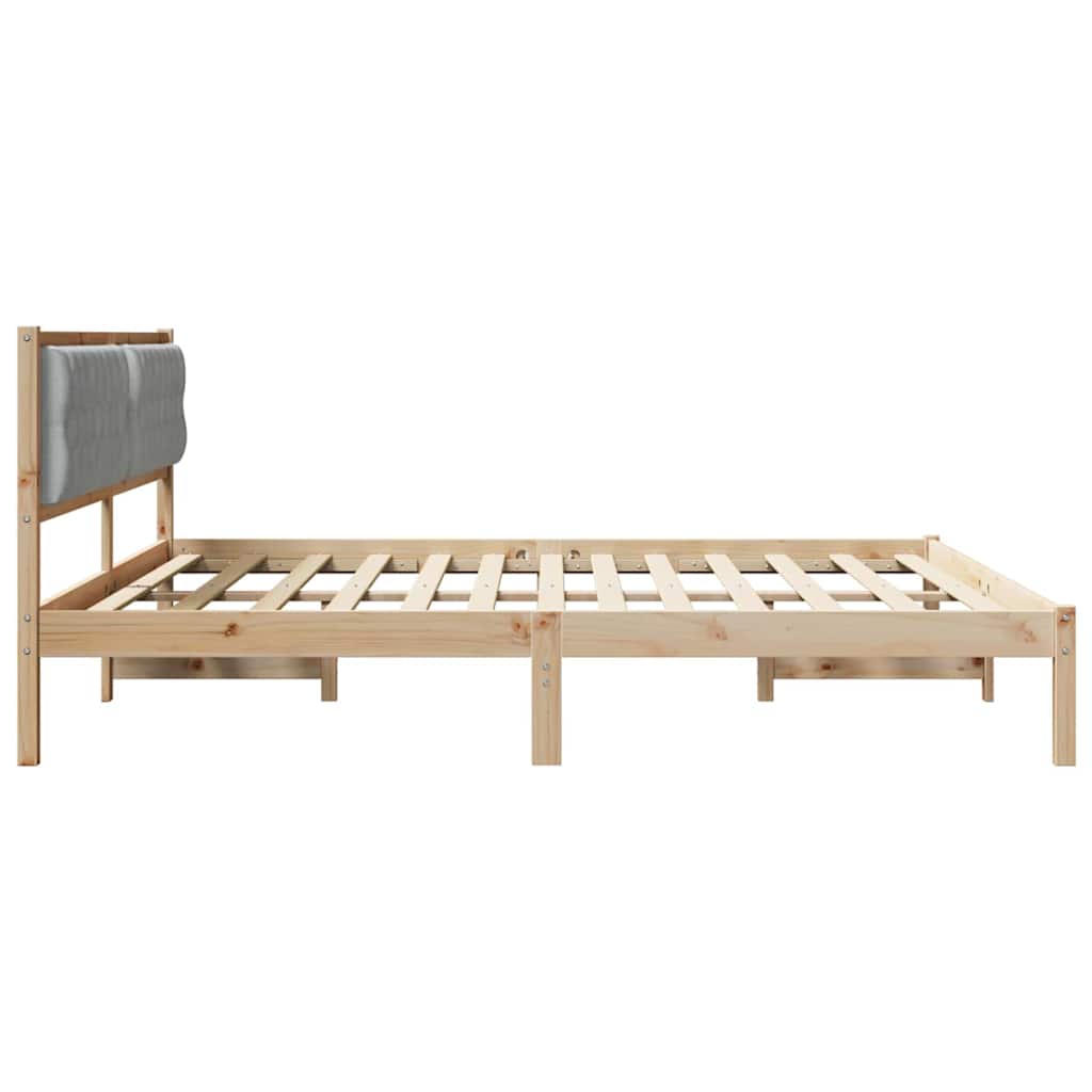 vidaXL Bedframe met hoofdeinde Lichtgrijs 75 x 190 cm Stof