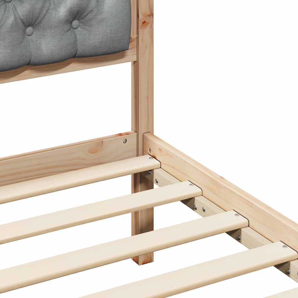 vidaXL Bedframe met hoofdeinde Lichtgrijs 75 x 190 cm Stof