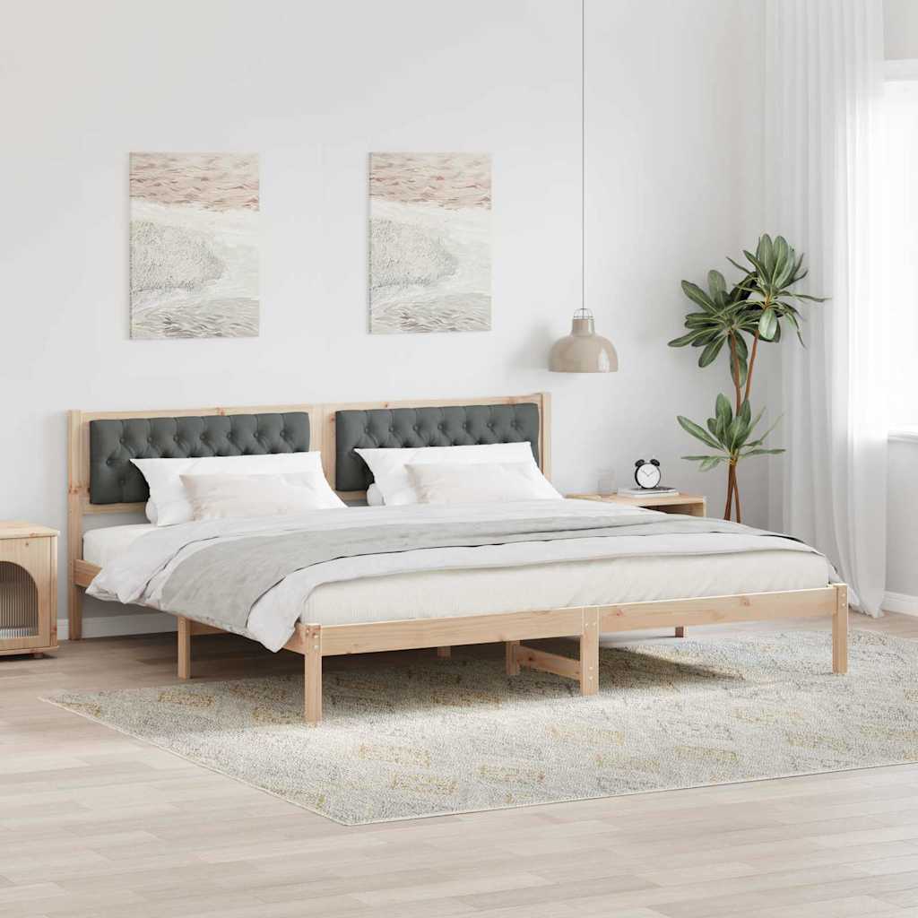 vidaXL Bedframe met hoofdeinde Lichtgrijs 75 x 190 cm Stof