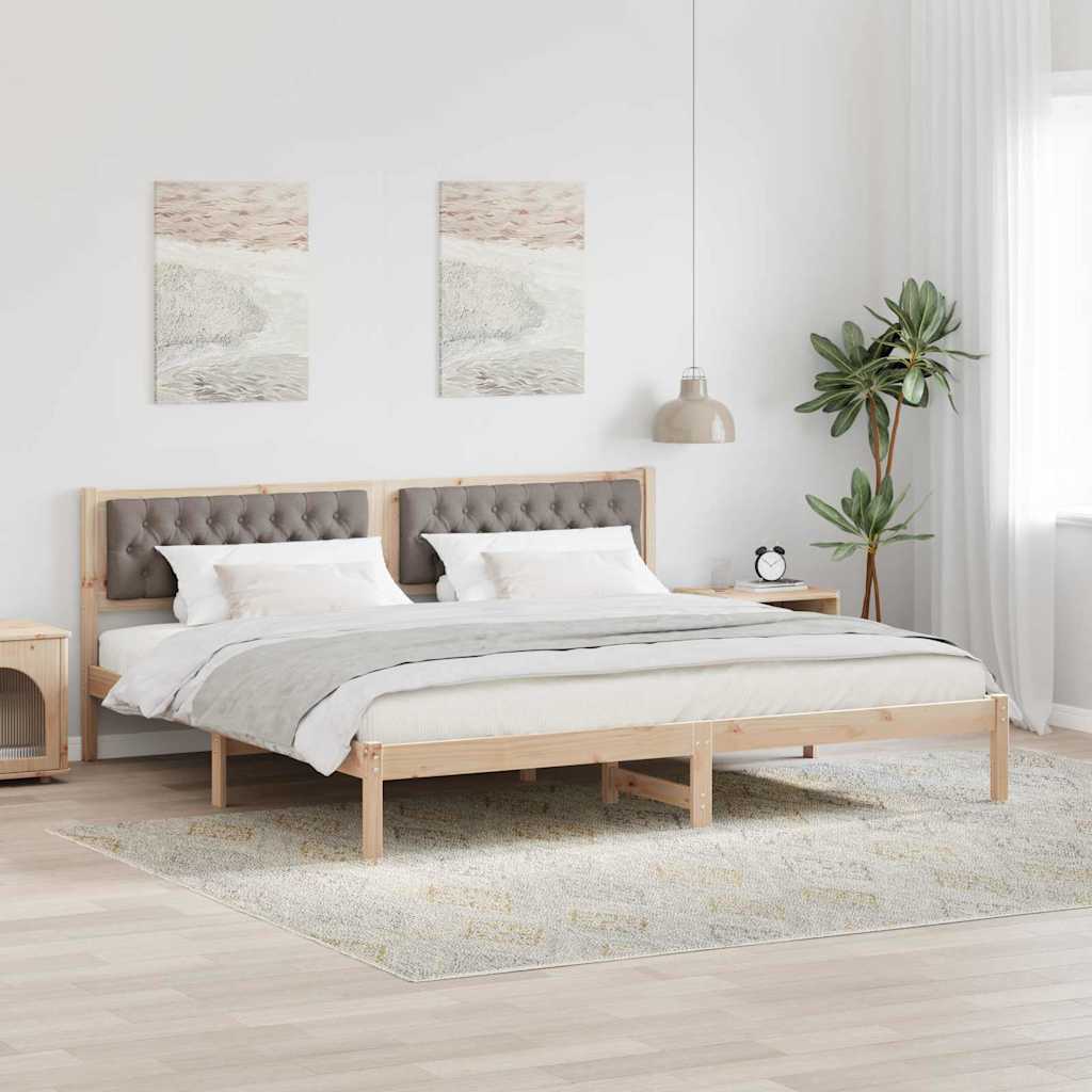 vidaXL Bedframe met hoofdeinde Lichtgrijs 75 x 190 cm Stof