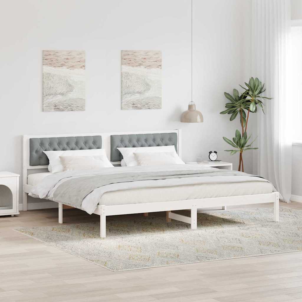vidaXL Bedframe met hoofdeinde Lichtgrijs 75 x 190 cm Stof
