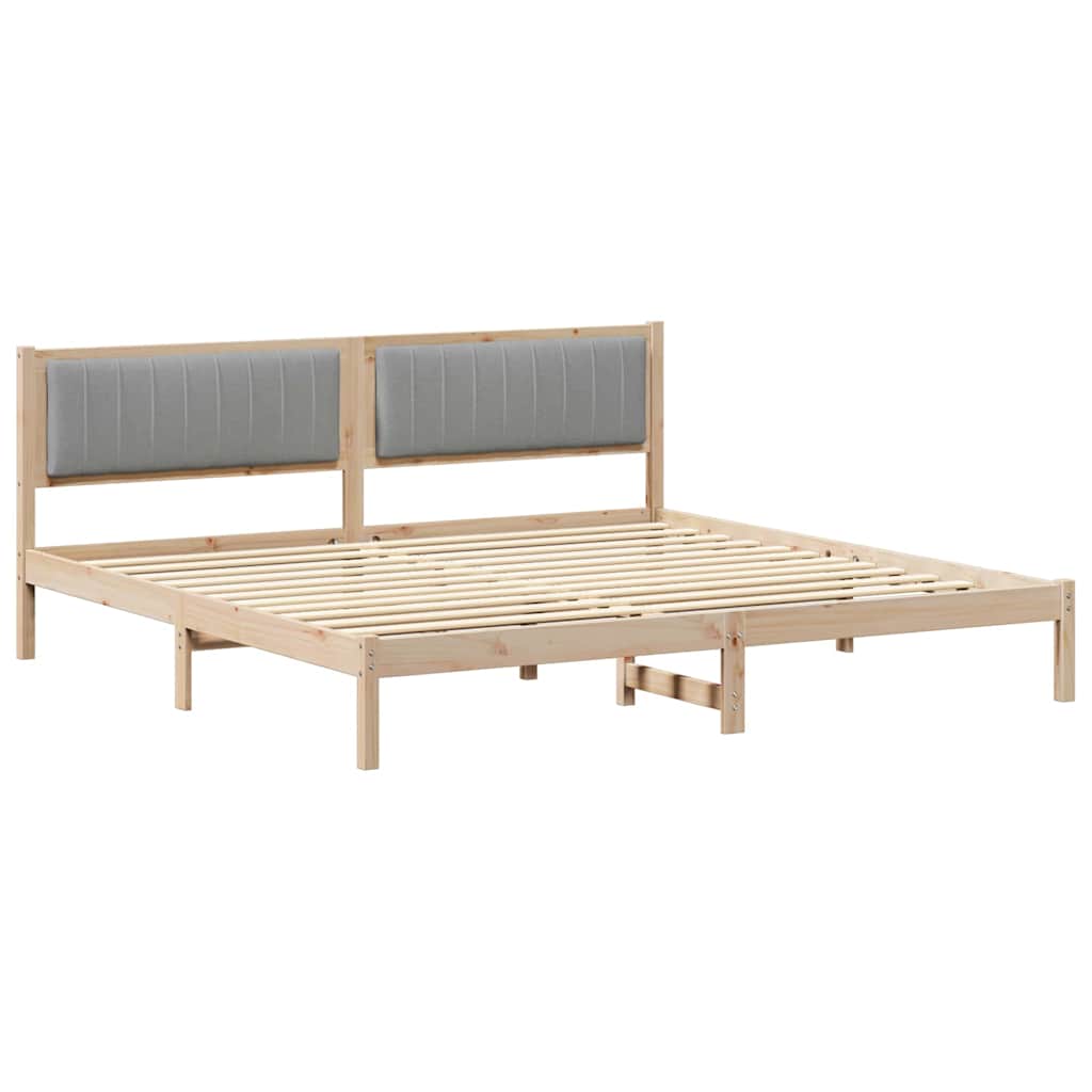 vidaXL Bedframe met Gevoerd Hoofdgedeelte Lichtgrijs 150 x 200 cm Stof
