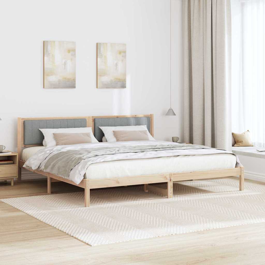 vidaXL Bedframe met Gevoerd Hoofdgedeelte Lichtgrijs 150 x 200 cm Stof
