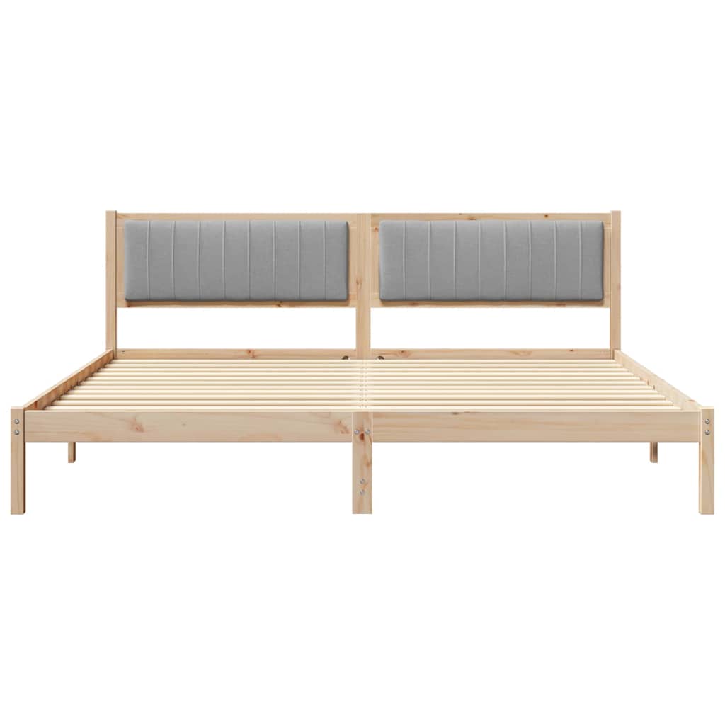 vidaXL Bedframe met Gevoerd Hoofdgedeelte Lichtgrijs 150 x 200 cm Stof