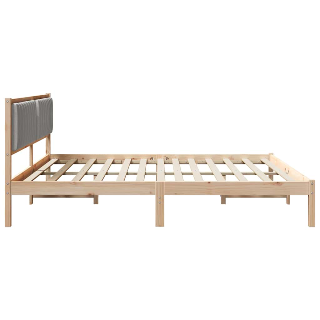 vidaXL Bedframe met Gevoerd Hoofdgedeelte Lichtgrijs 150 x 200 cm Stof