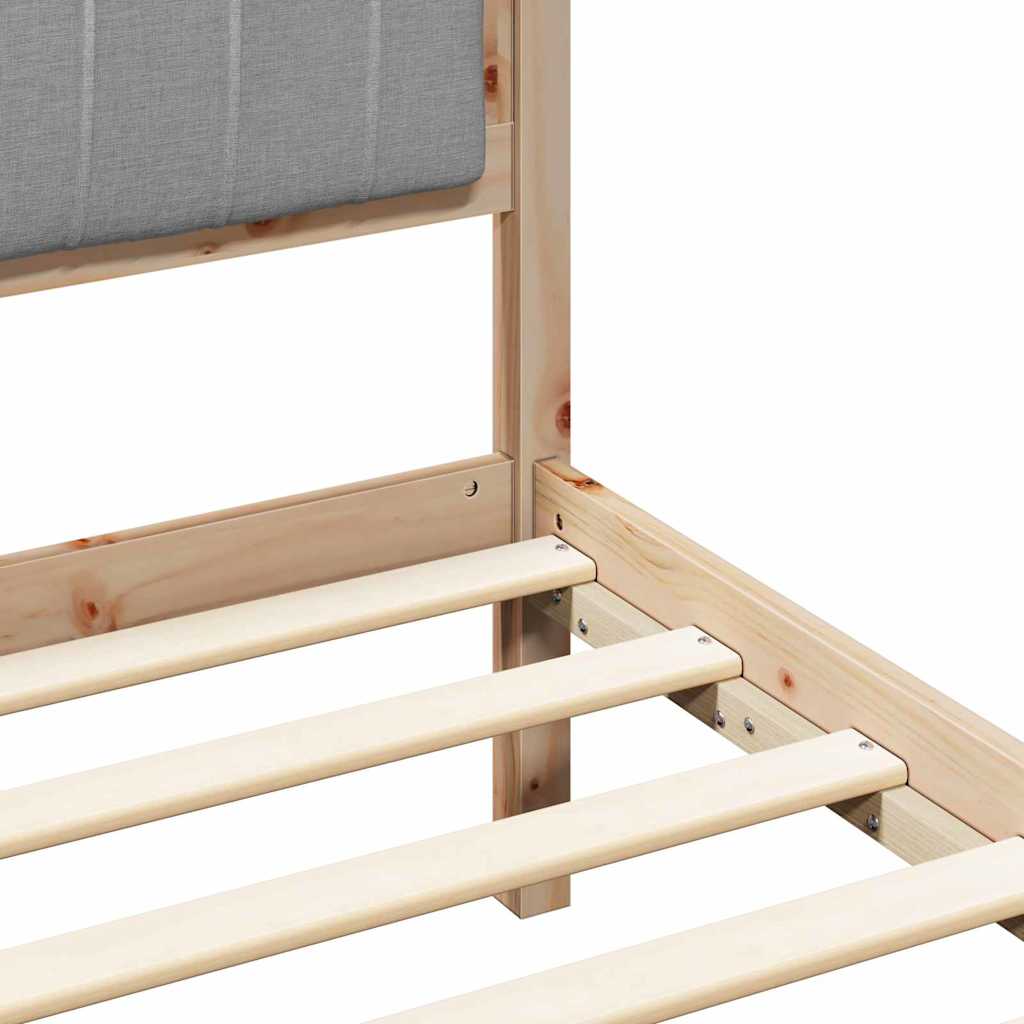 vidaXL Bedframe met Gevoerd Hoofdgedeelte Lichtgrijs 150 x 200 cm Stof