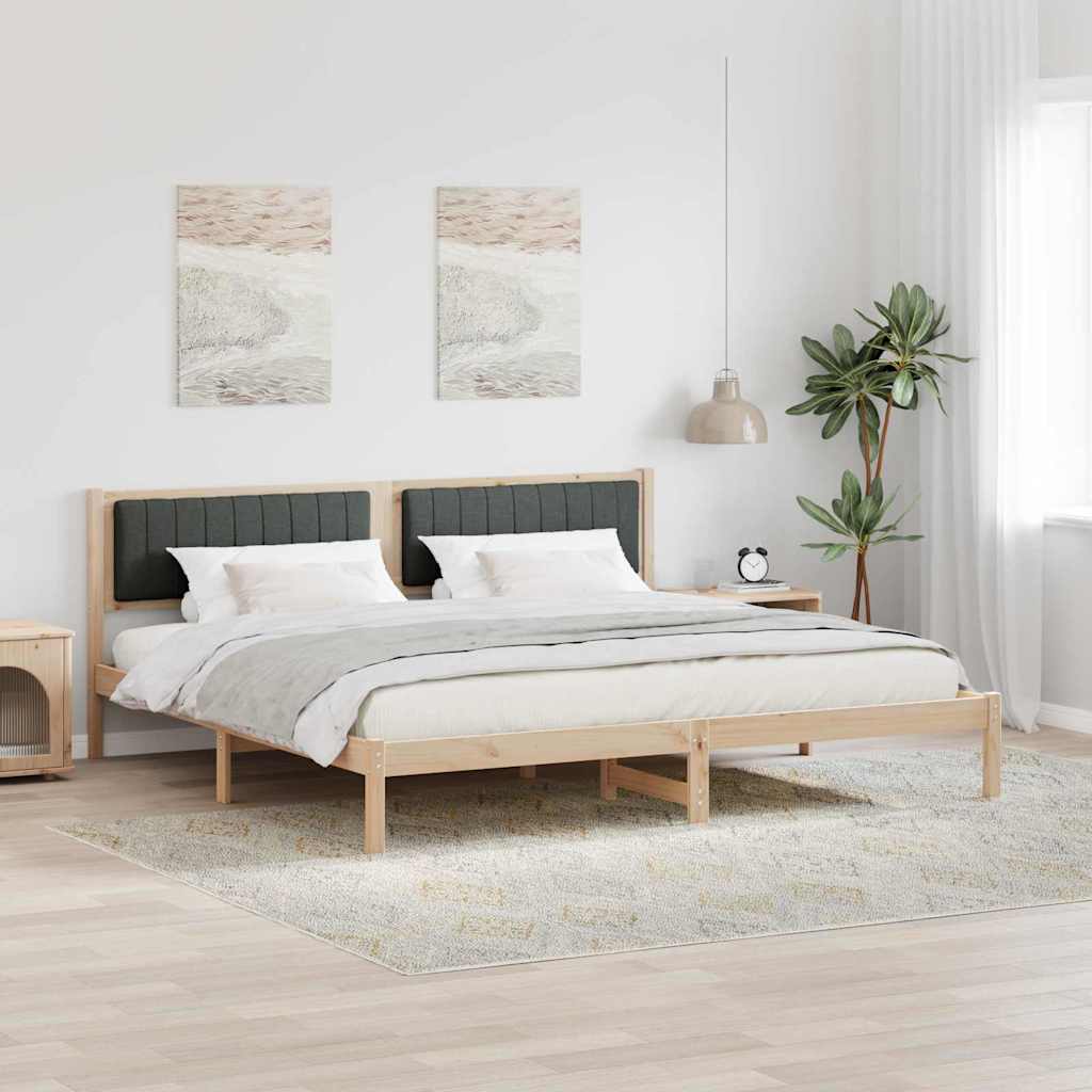 vidaXL Bedframe met Gevoerd Hoofdgedeelte Lichtgrijs 150 x 200 cm Stof