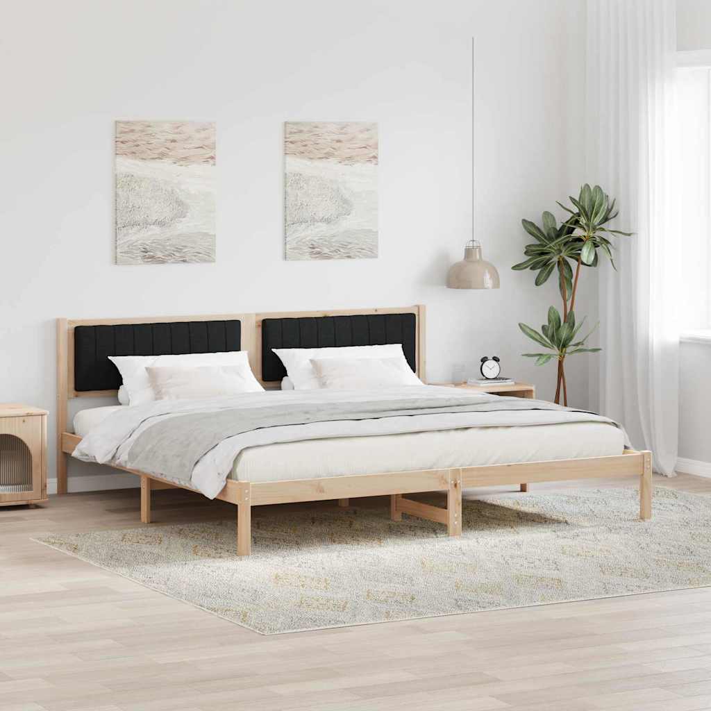 vidaXL Bedframe met Gevoerd Hoofdgedeelte Lichtgrijs 150 x 200 cm Stof