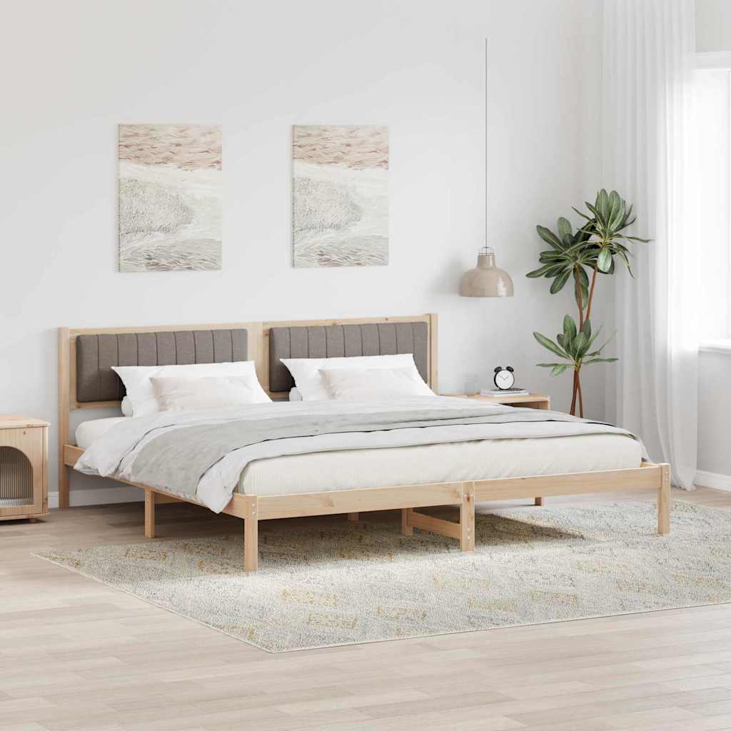 vidaXL Bedframe met Gevoerd Hoofdgedeelte Lichtgrijs 150 x 200 cm Stof