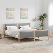 vidaXL Bedframe met hoofdeinde Lichtgrijs 200 x 200 cm Stof