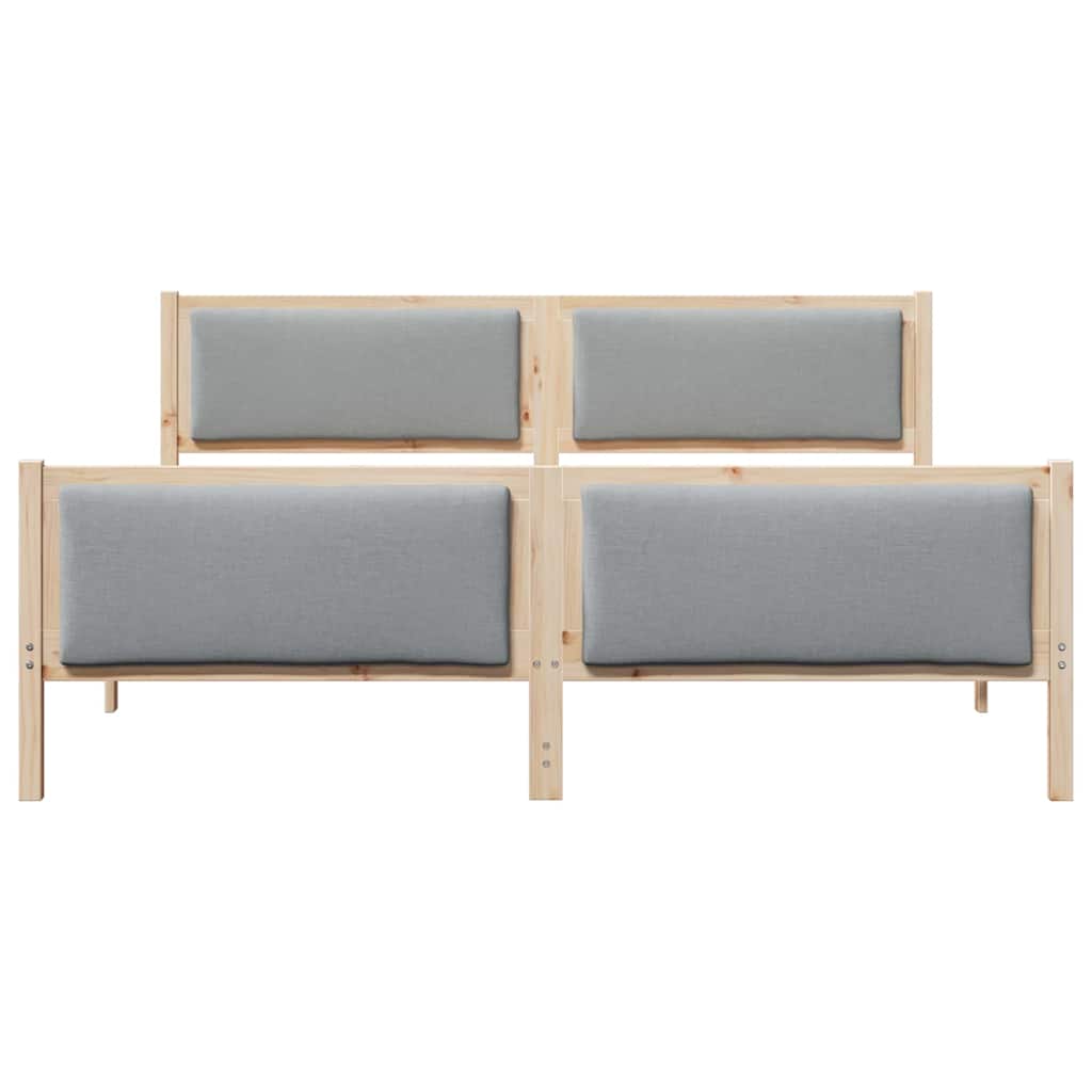 vidaXL Bedframe met hoofdeinde Lichtgrijs 200 x 200 cm Stof
