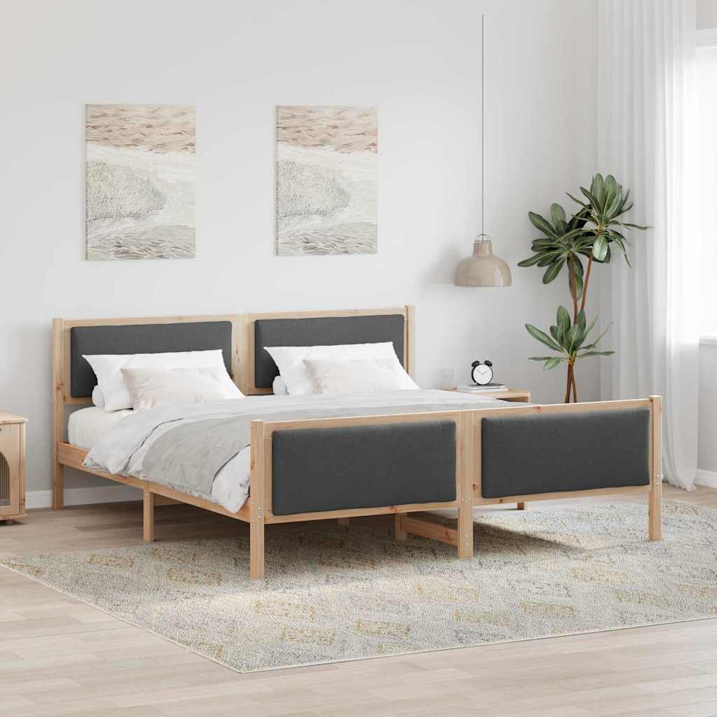 vidaXL Bedframe met hoofdeinde Lichtgrijs 200 x 200 cm Stof