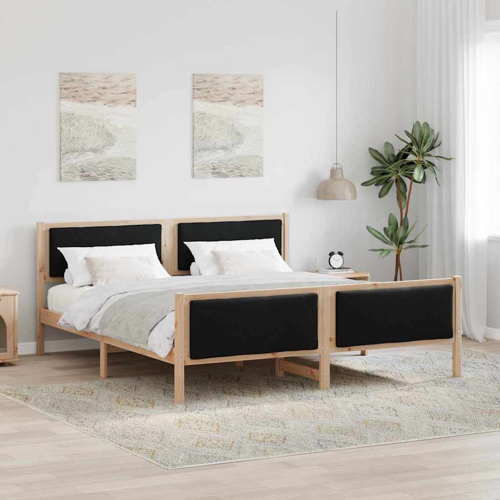 vidaXL Bedframe met hoofdeinde Lichtgrijs 200 x 200 cm Stof
